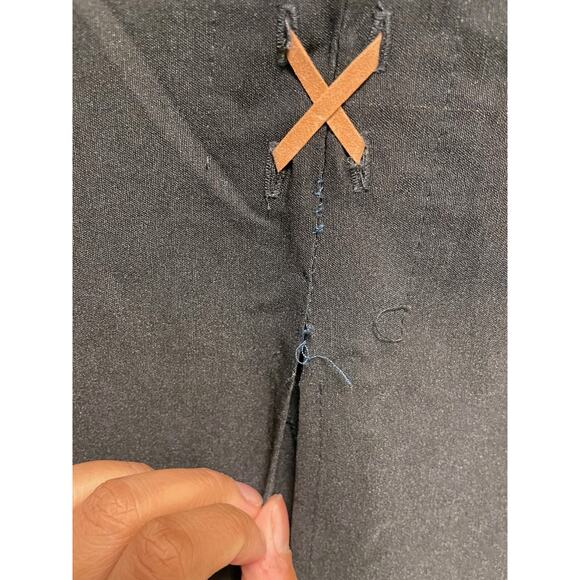 Juniors Midi Skirt Size 9 Black Lace Up Slit Stretch Grunge 90s Y2K READ - Picture 2 of 8